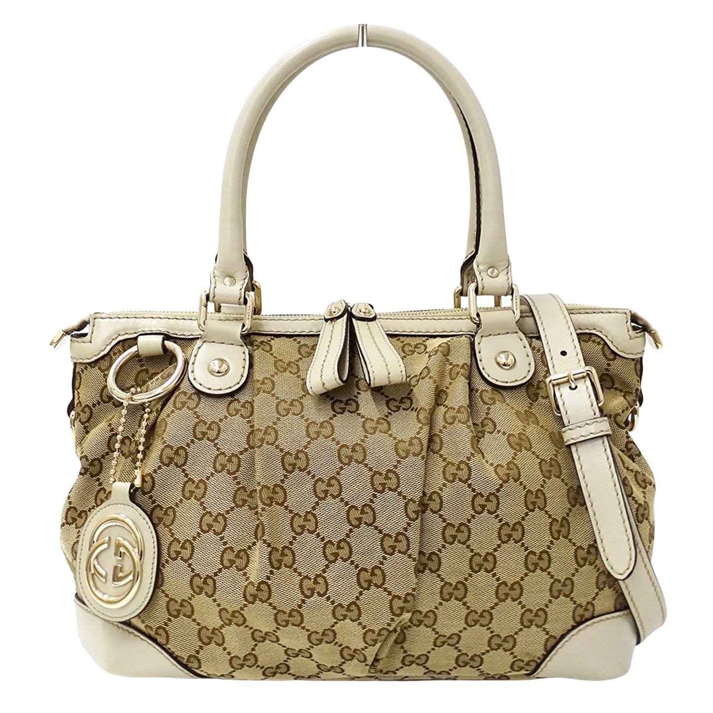 Gucci Gg Canvas Beige Brown Gg Canvas Handbag Shoulder Bag ( )