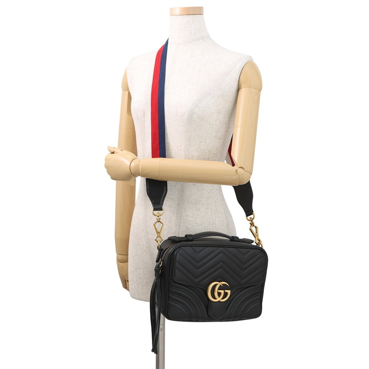 Gucci Gg Marmont Black Leather Handbag Shoulder Bag ( )