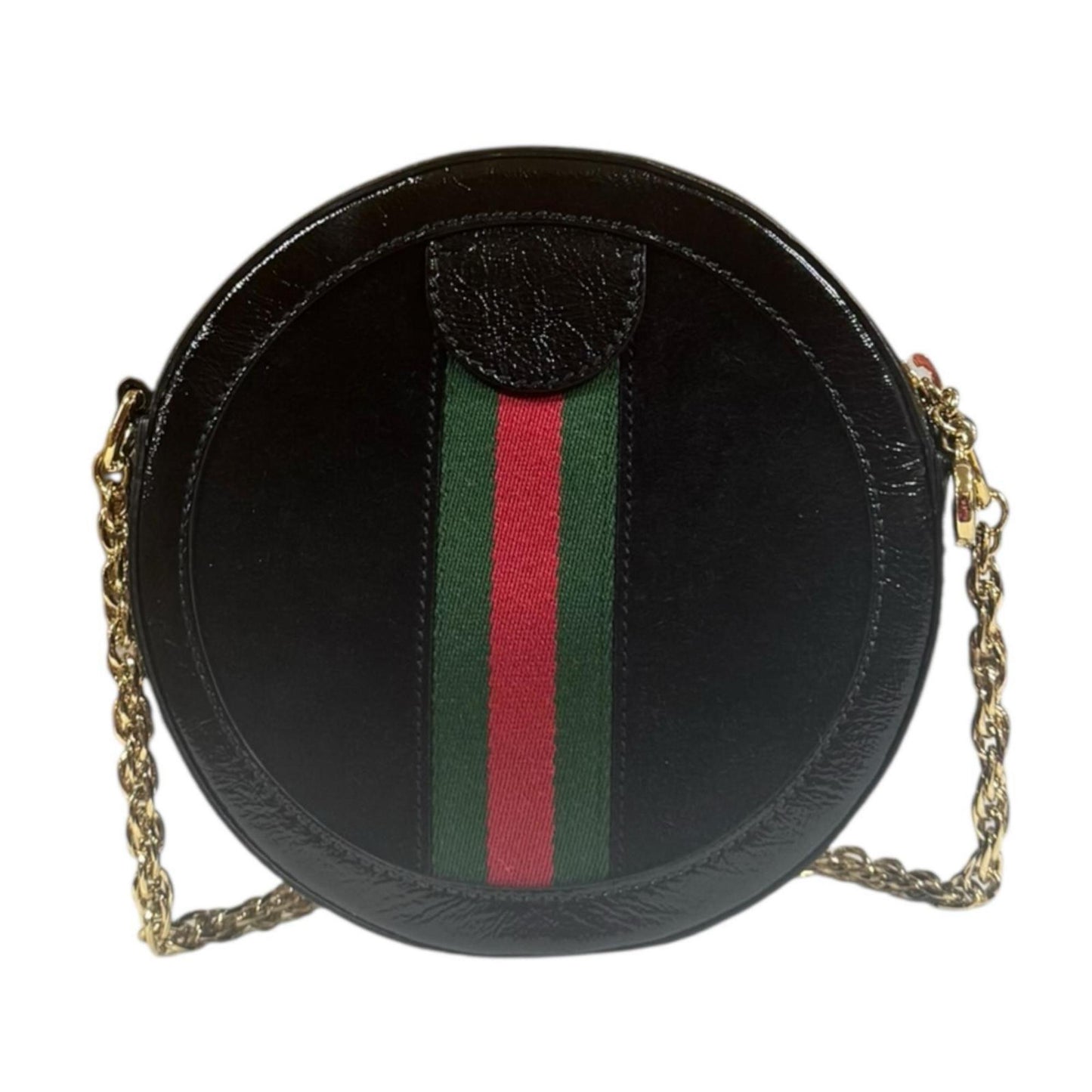 Gucci Black Patent Leather Suede Shoulder Bag ( )
