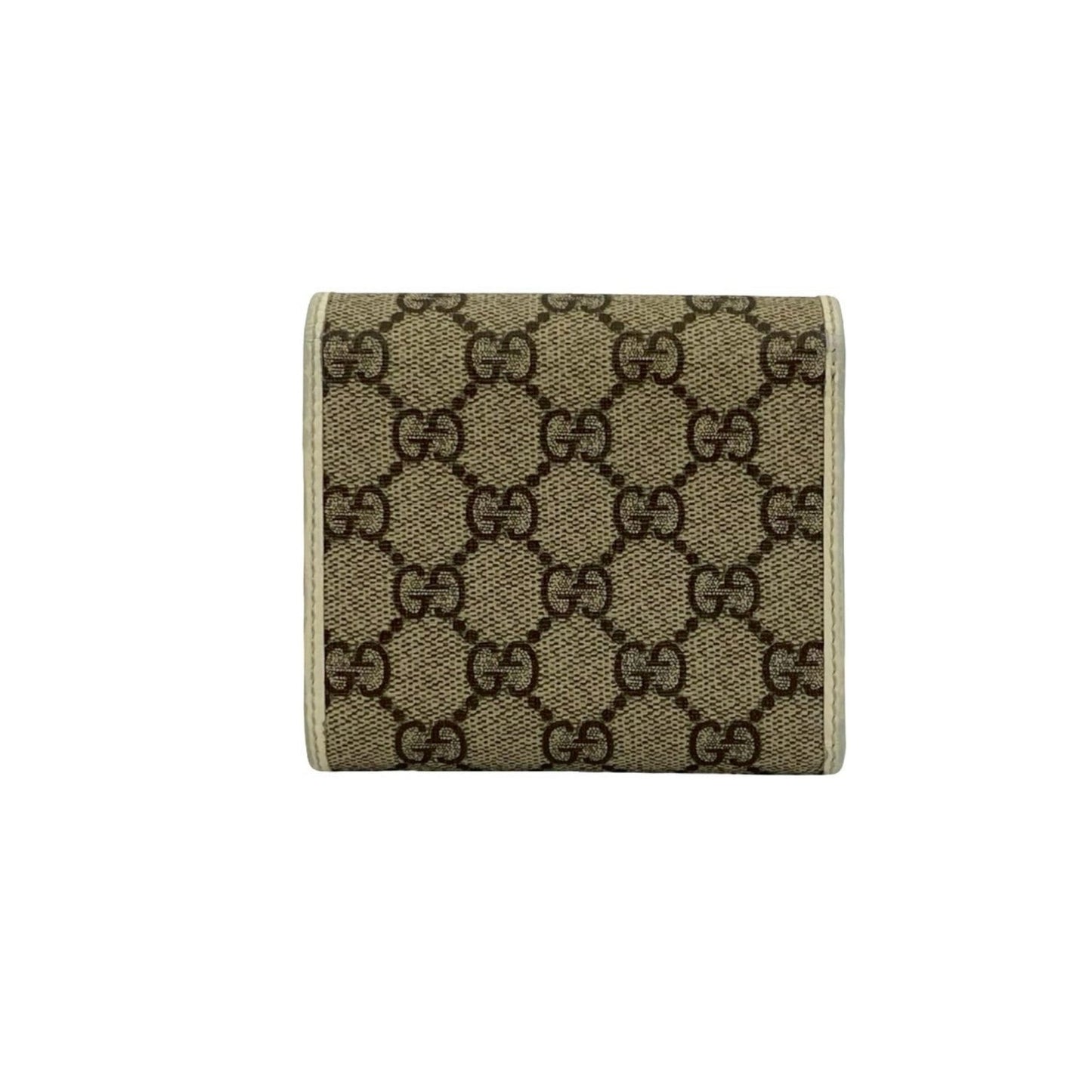 Gucci Brown White Leather Pvc Wallet (Bi-Fold) ( )