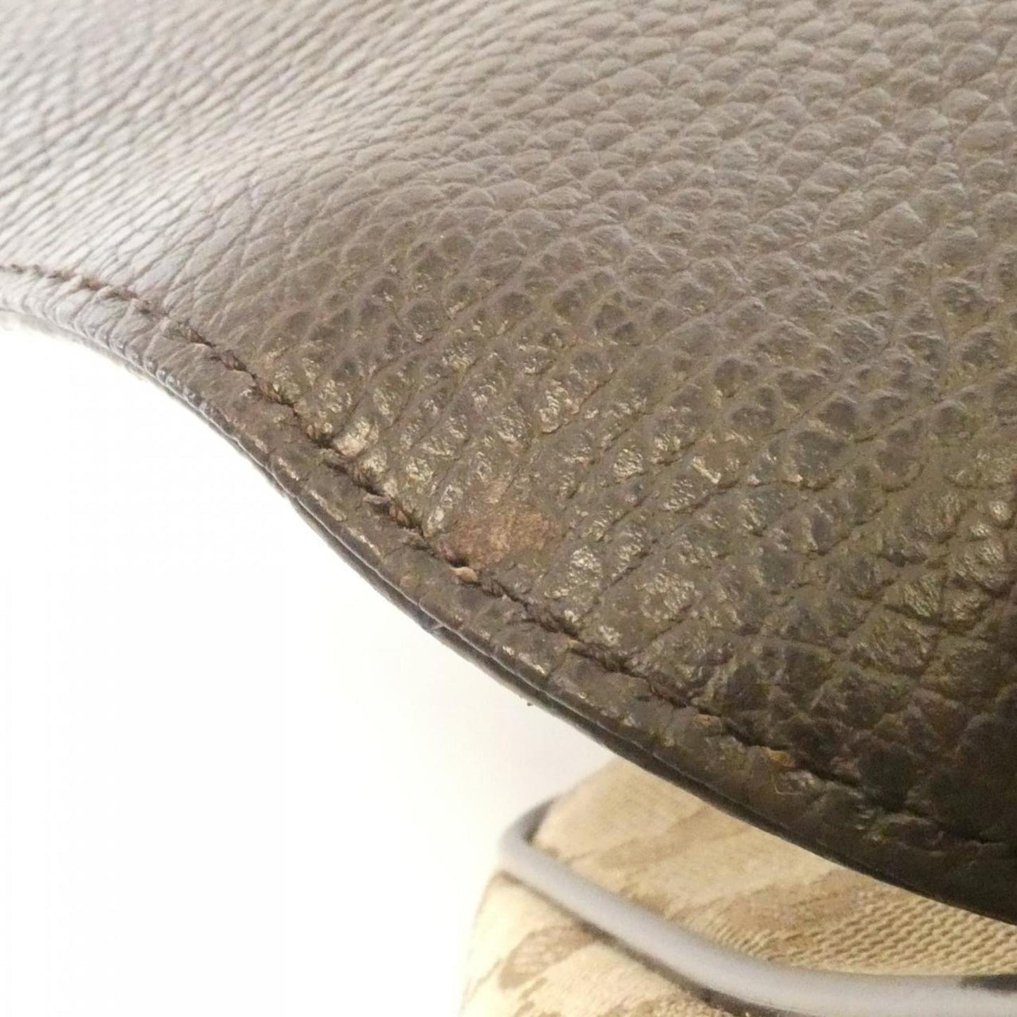 Gucci Beige Brown Gg Canvas Leather Shoulder Bag ( )
