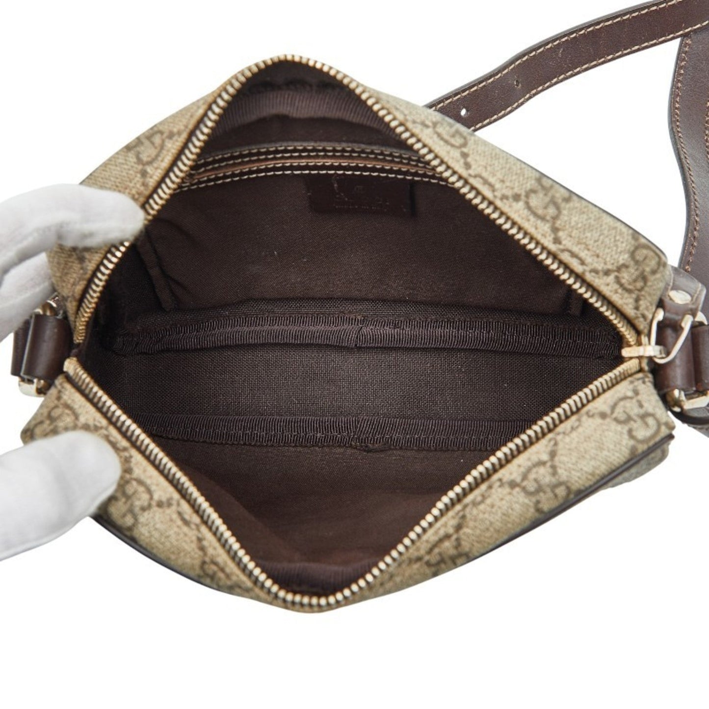 Gucci Beige Brown Pvc Leather Shoulder Bag ( )