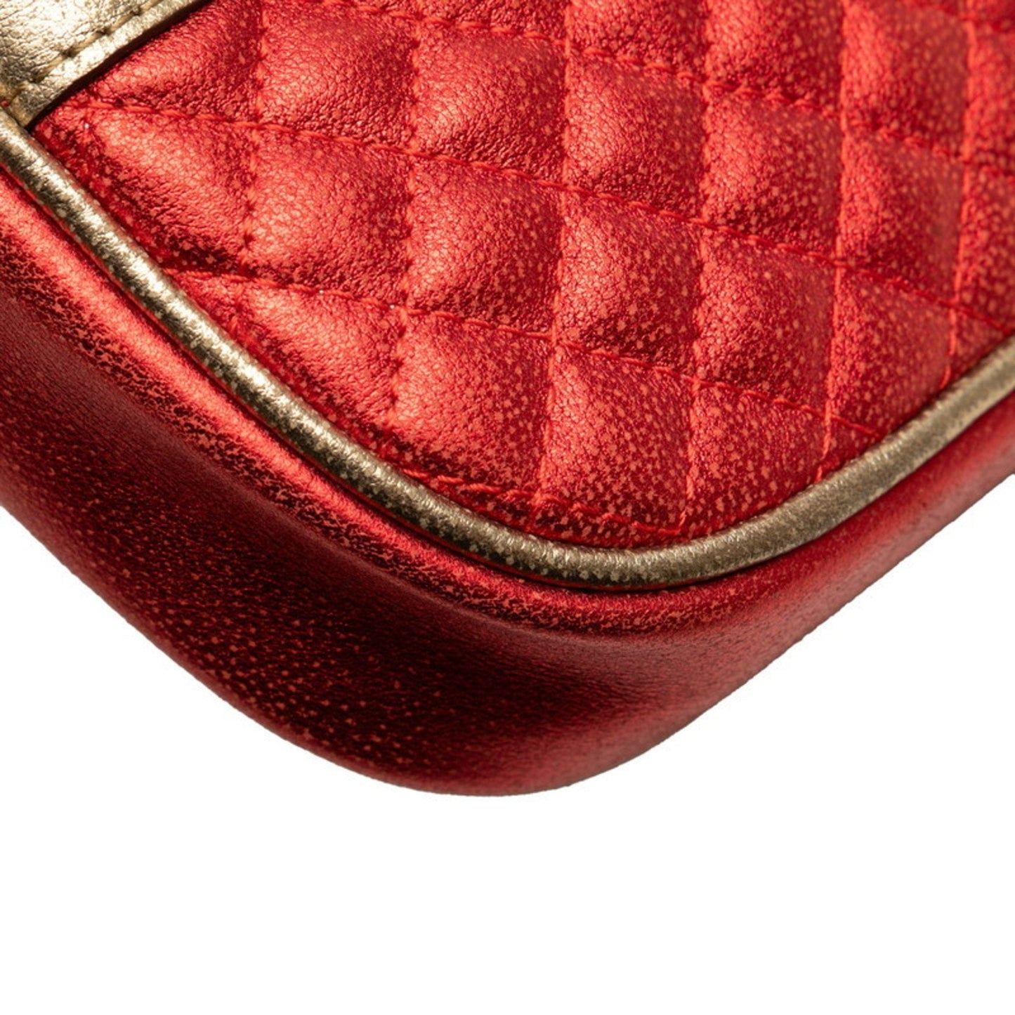 Gucci Gold Green Red Color Leather Clutch Bag ( )