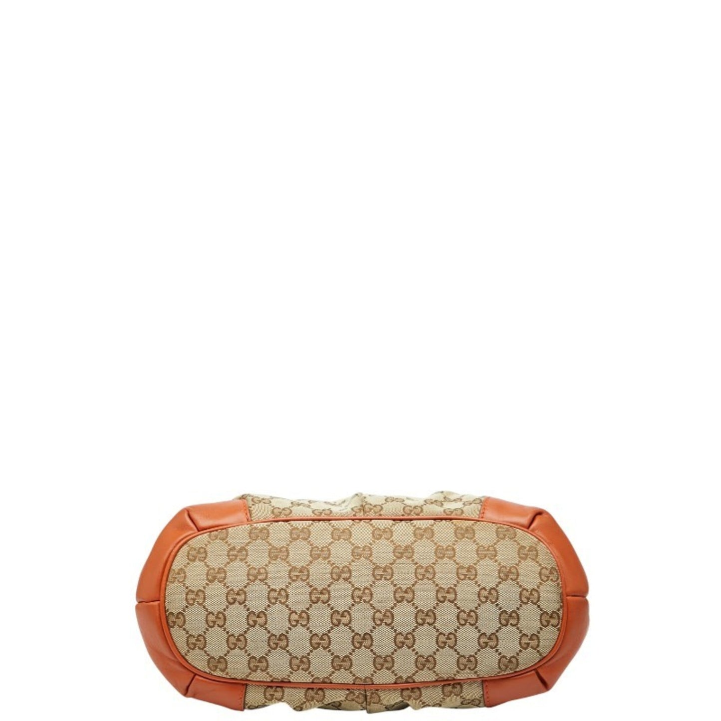 Gucci Beige Orange Canvas Leather Handbag Shoulder Bag ( )