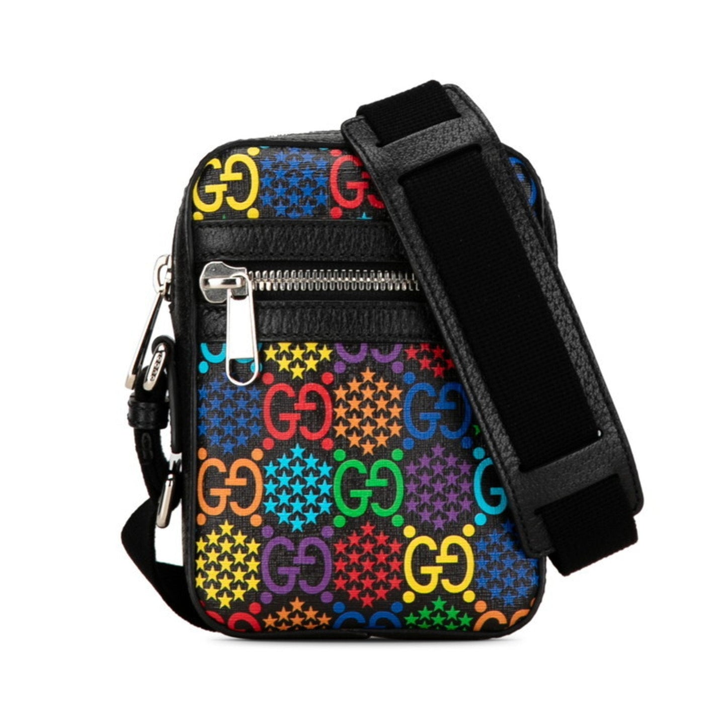 Gucci Black Multi-Color Pvc Leather Shoulder Bag ( )