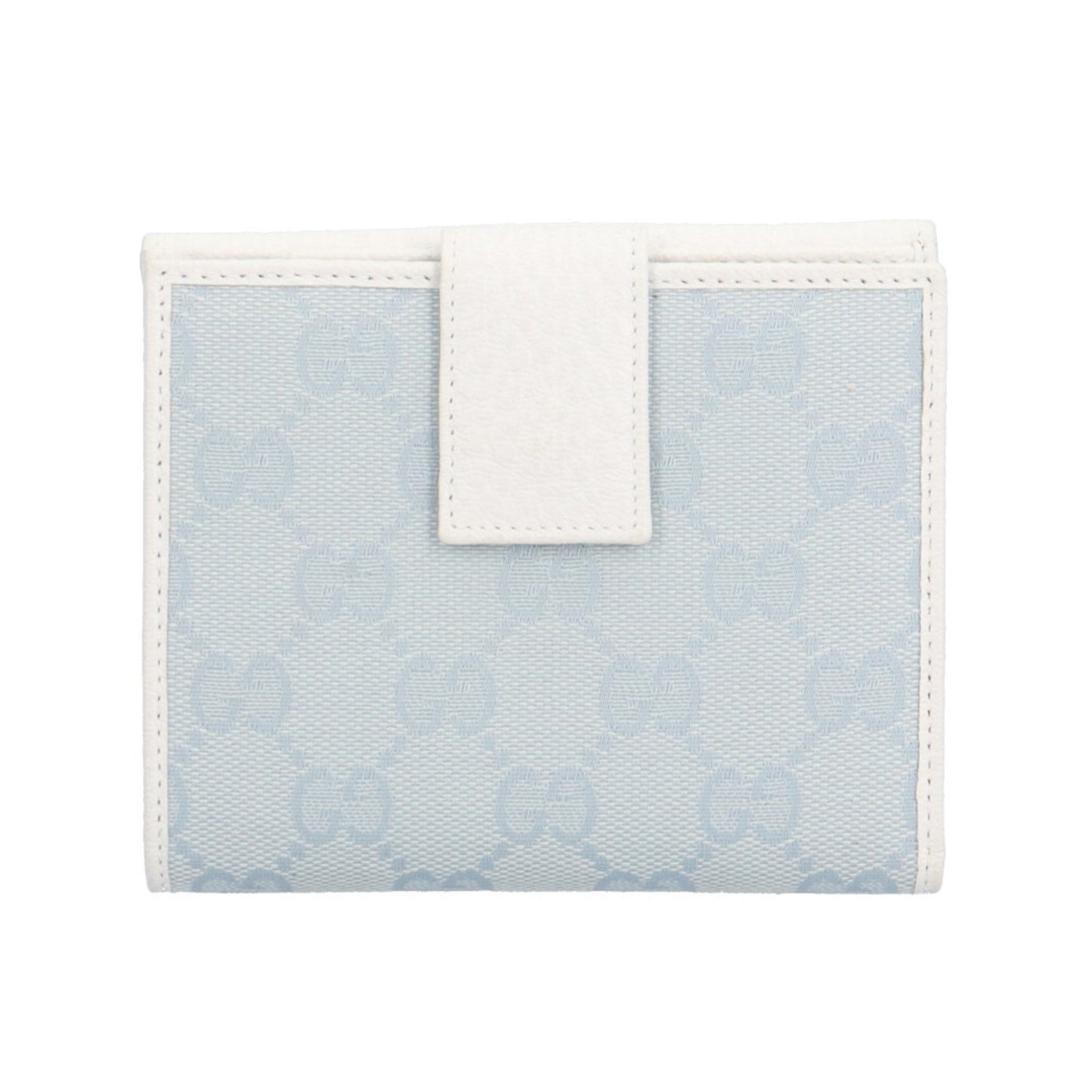 Gucci Light Blue White Gg Canvas Leather Wallet (Bi-Fold) ( )