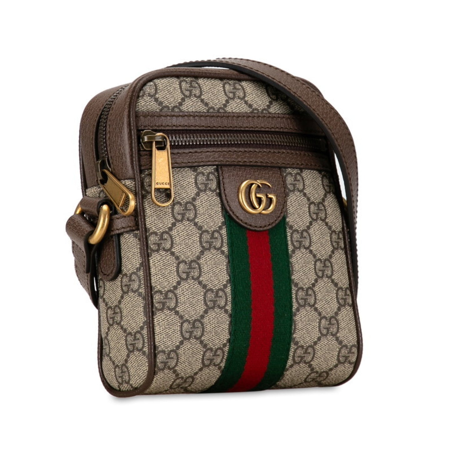 Gucci Sherry Line Beige Brown Pvc Leather Shoulder Bag ( )