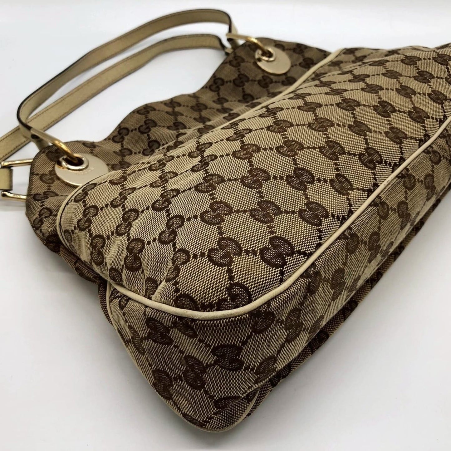Gucci Gg Canvas Beige Gg Canvas Handbag Tote Bag ( )