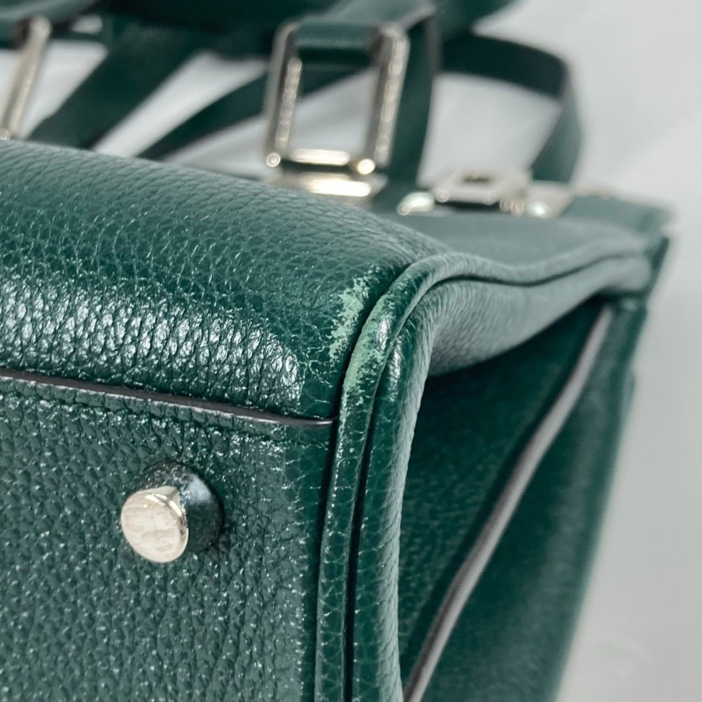 Gucci Green Leather Handbag Shoulder Bag ( )