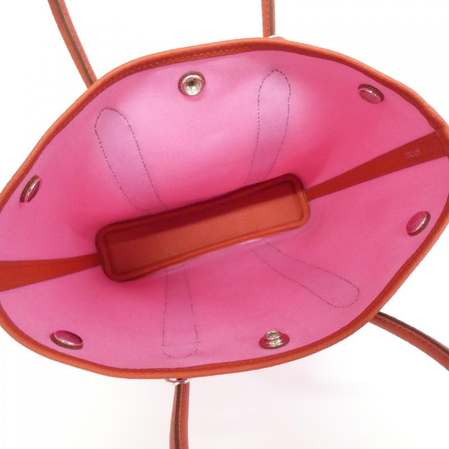 Hermes Pink Toile Officier Country Leather Handbag ( )