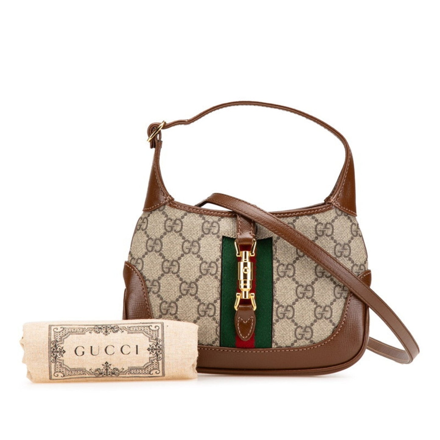 Gucci Beige Brown Pvc Leather Handbag Shoulder Bag ( )