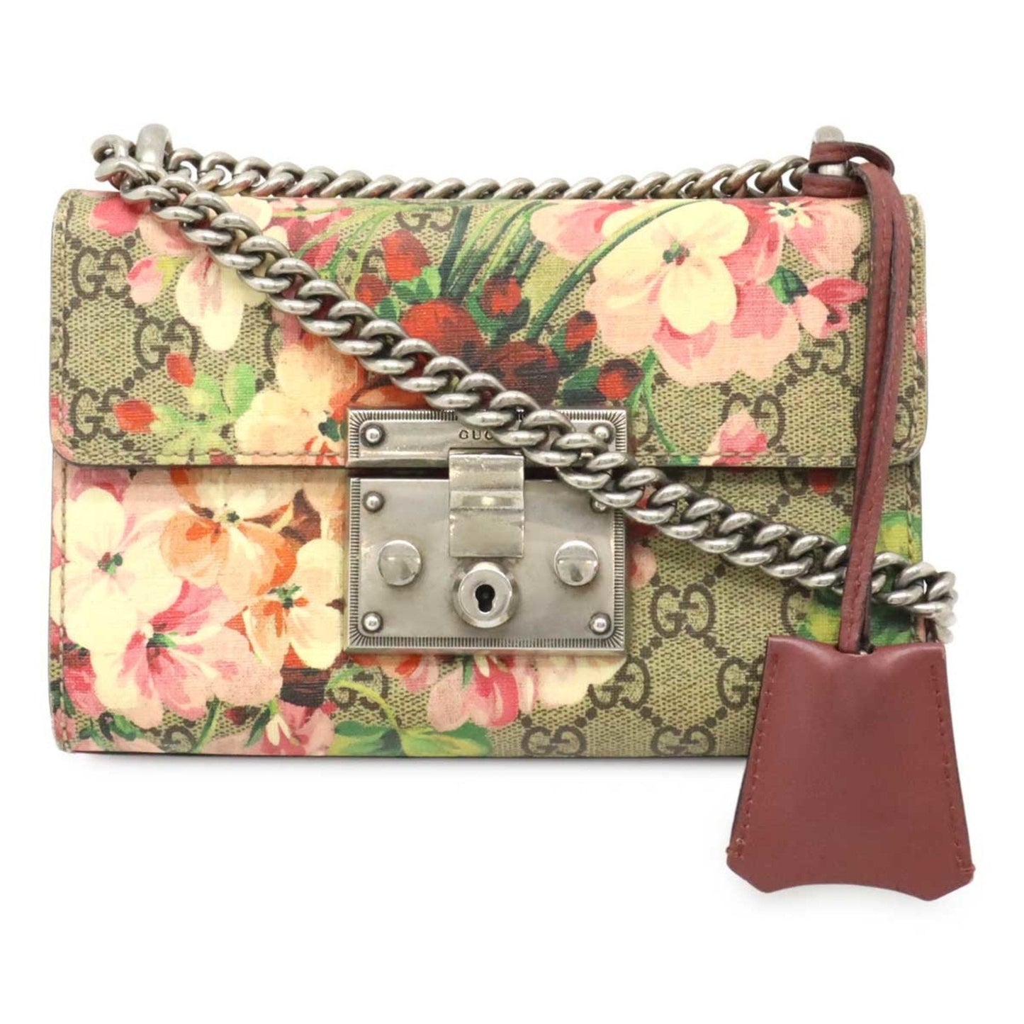 Gucci Gg Blooms Beige Multi-Color Pink Pvc Leather Shoulder Bag ( )