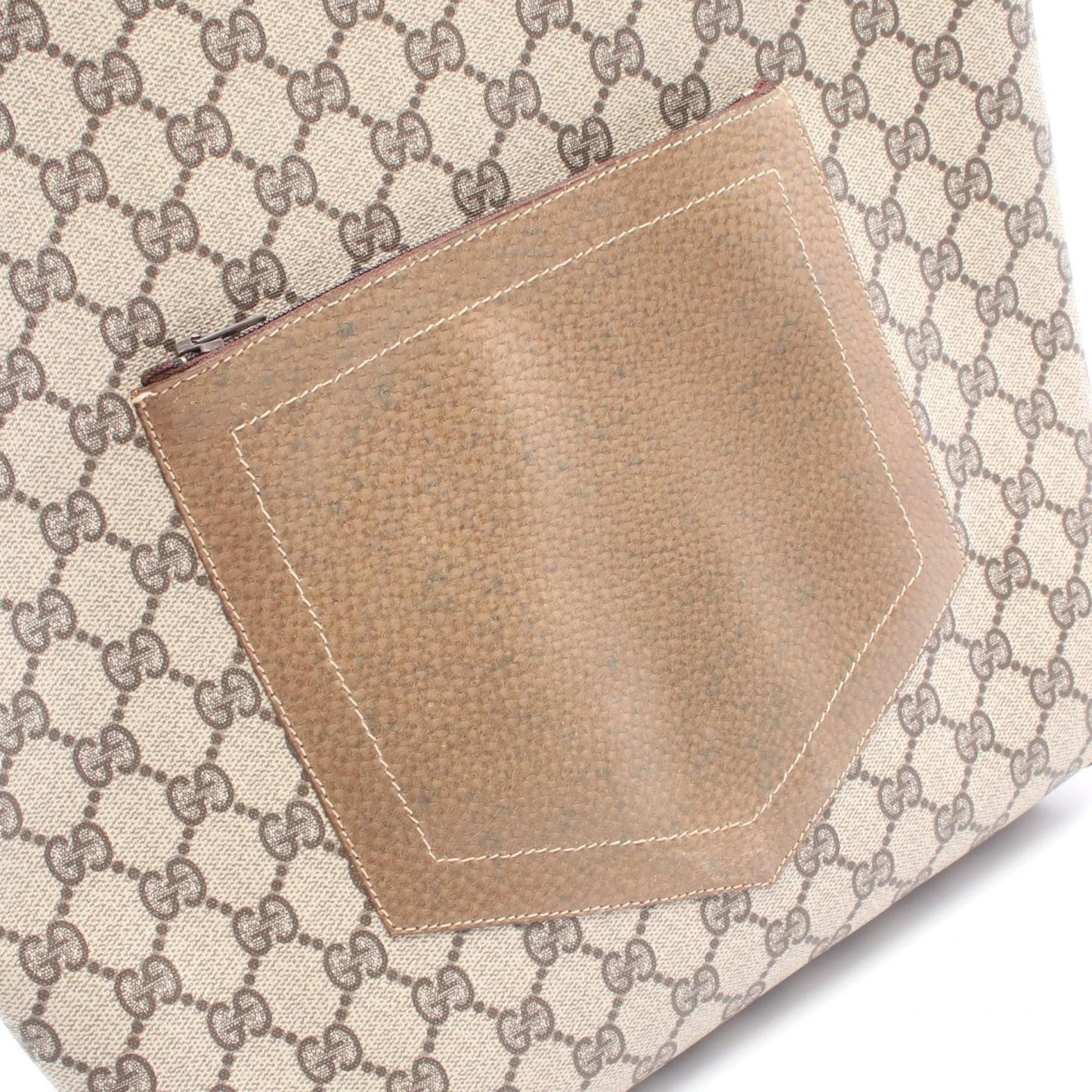 Gucci Gg Plus Beige Brown Pvc Leather Tote Bag ( )