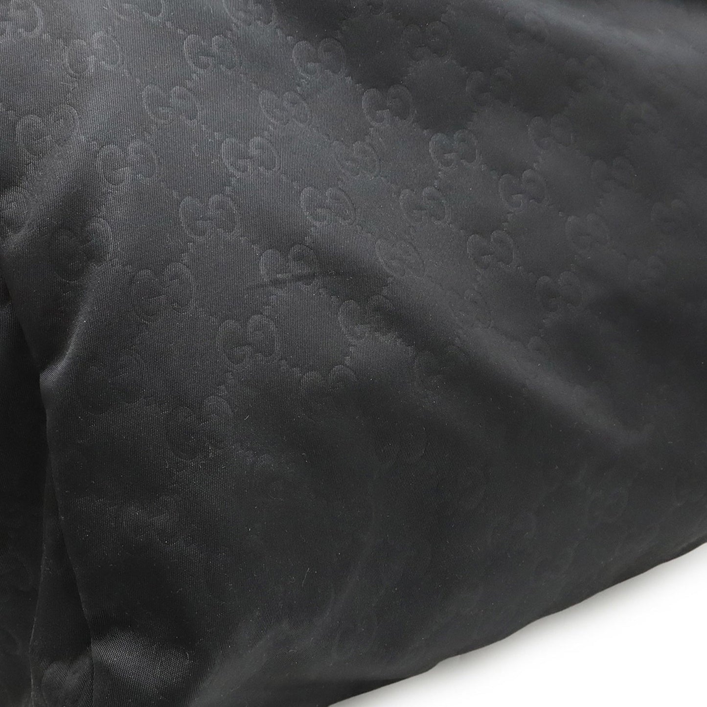 Gucci Black Nylon Leather Handbag Tote Bag ( )
