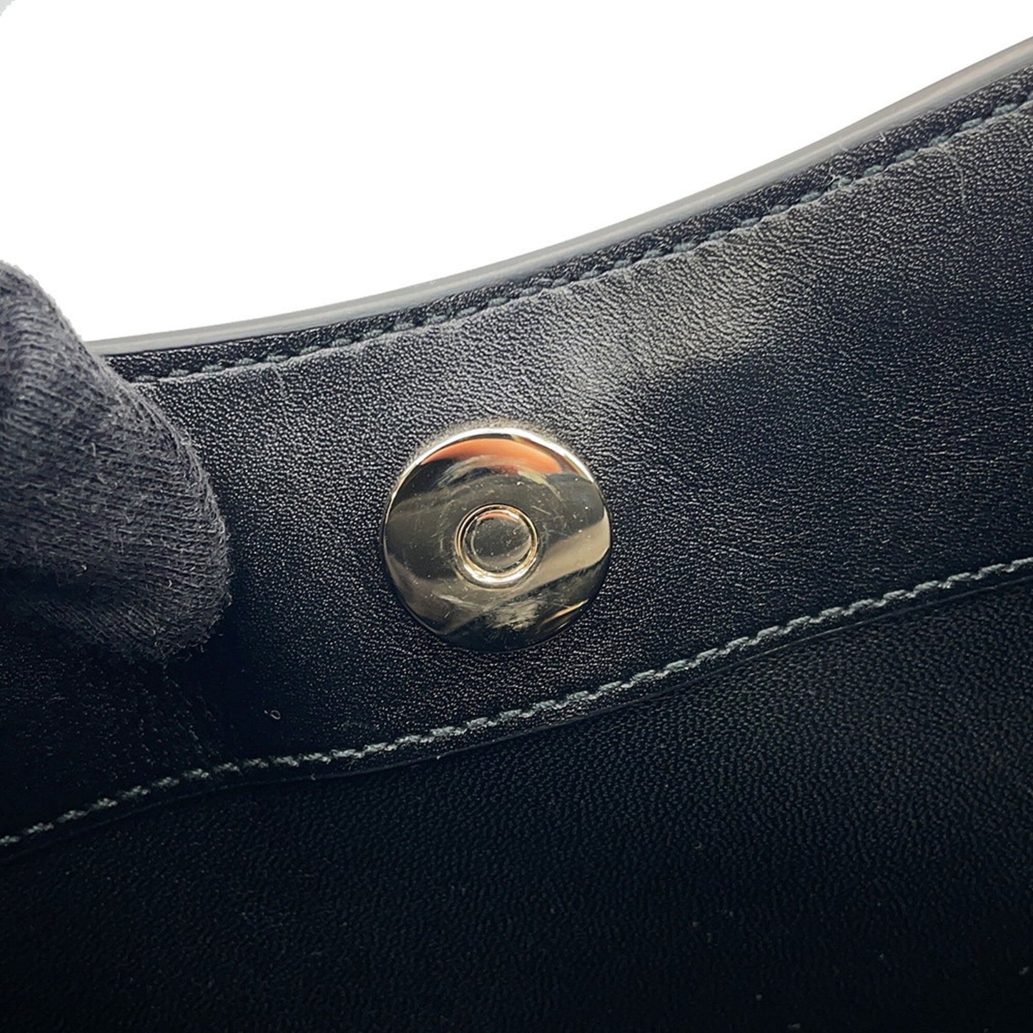 Gucci Black Leather Handbag Shoulder Bag Tote Bag ( )