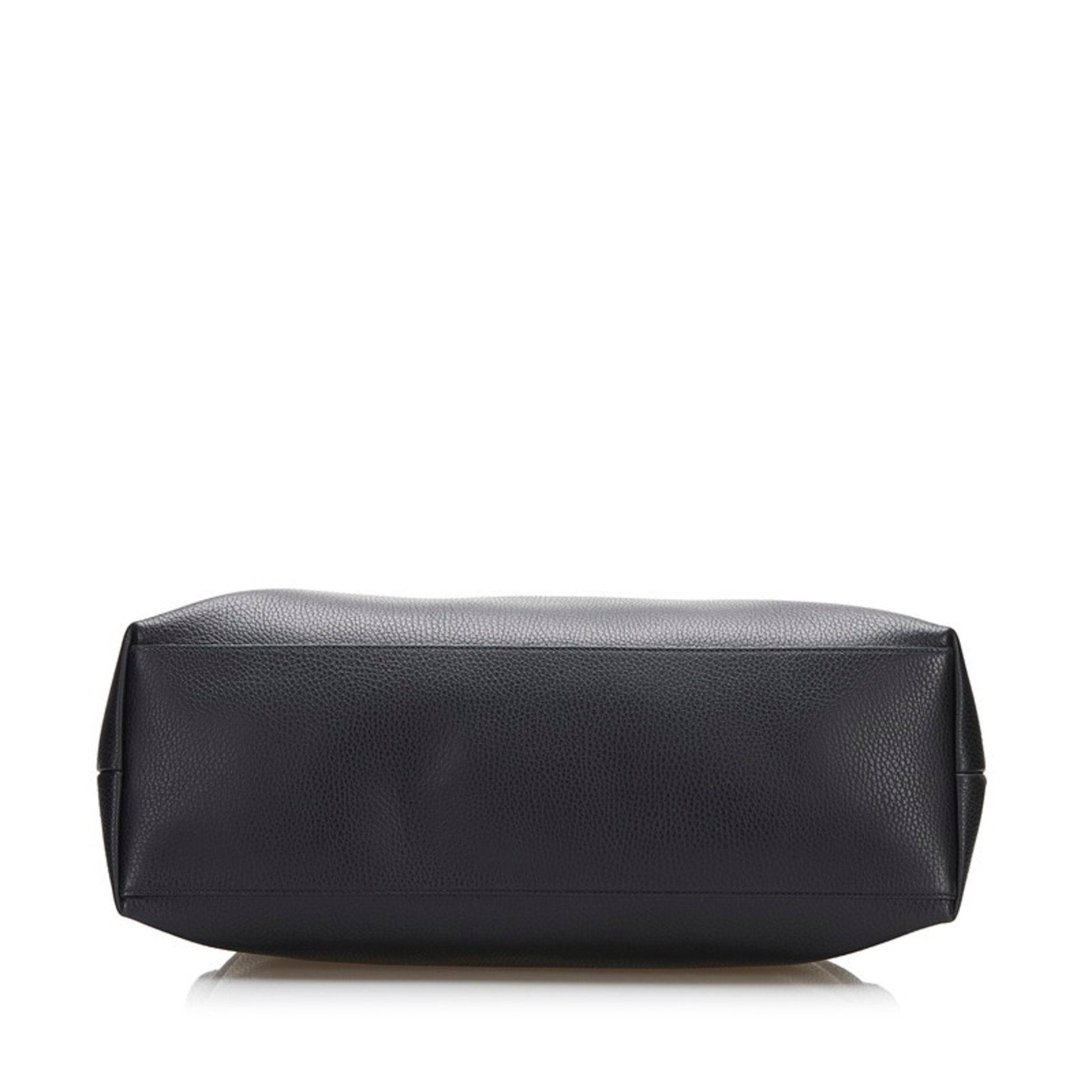 Gucci Bamboo Black Leather Tote Style 5