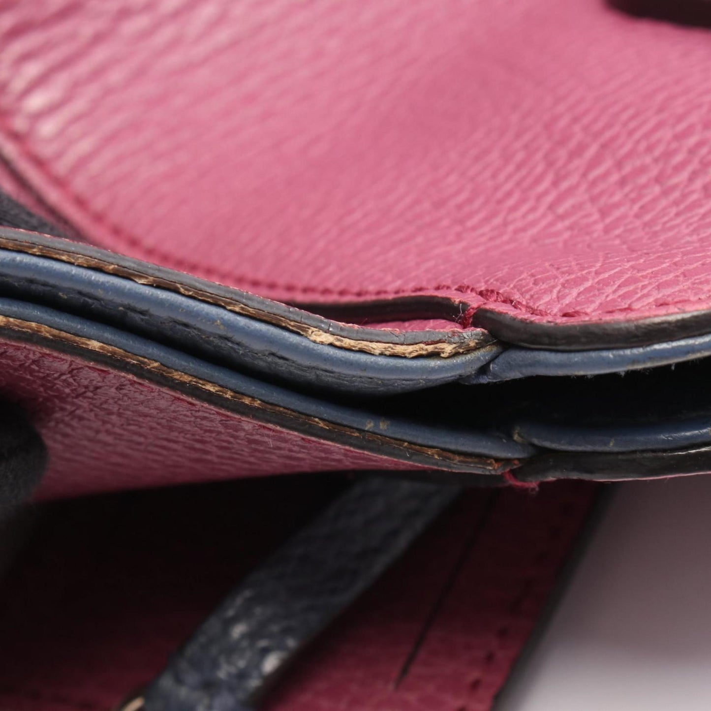 Gucci Blue Pink Leather Tote Bag ( )