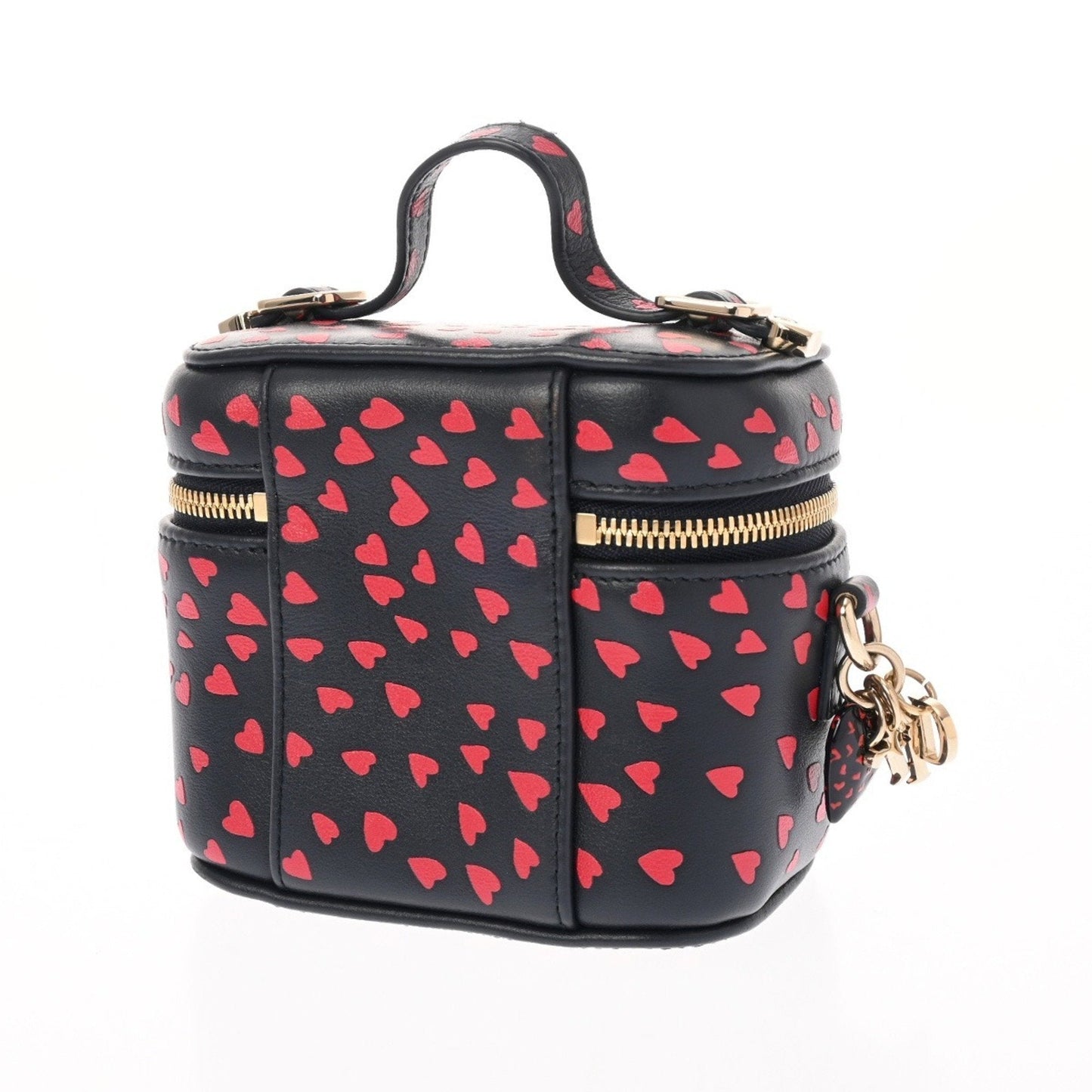 Christian Dior Black Red Color Leather Vanity Bag ()