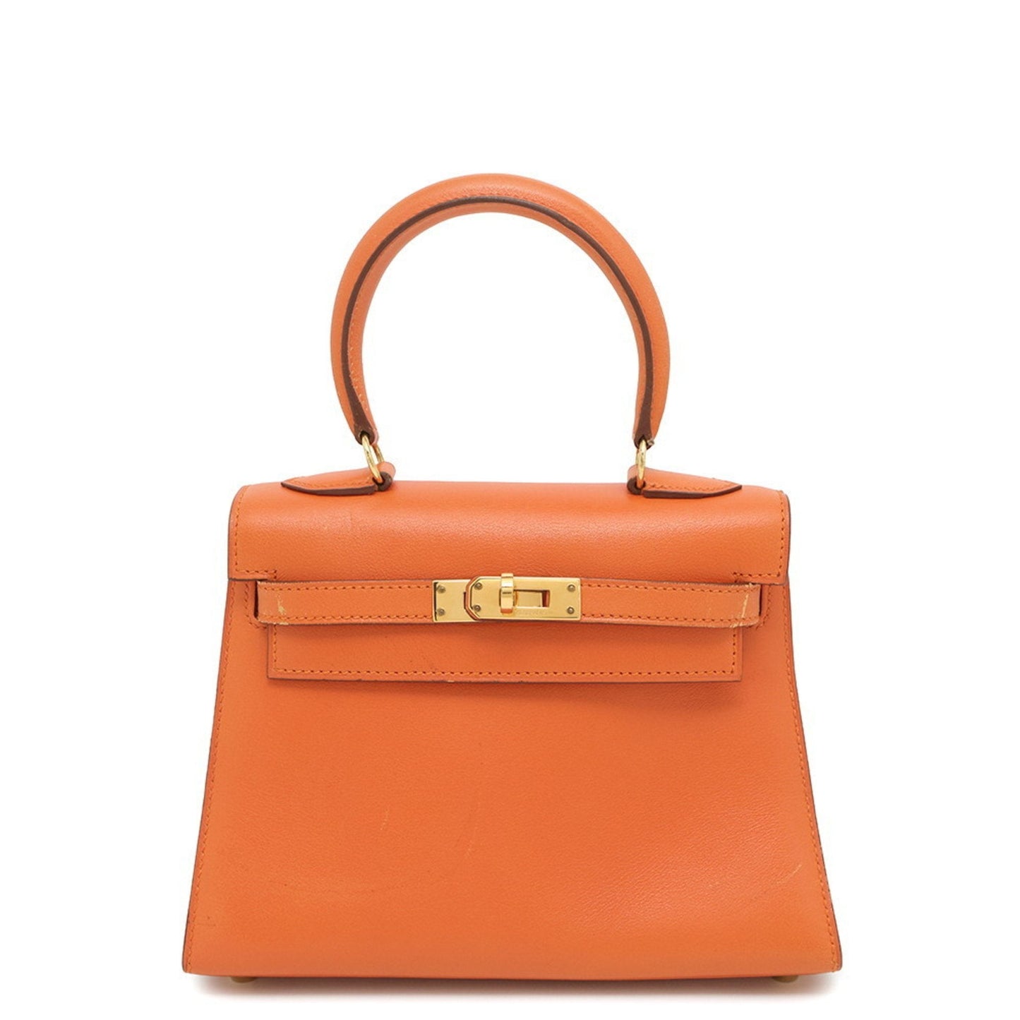 Hermes Kara Orange Gulliver Leather Handbag ( )