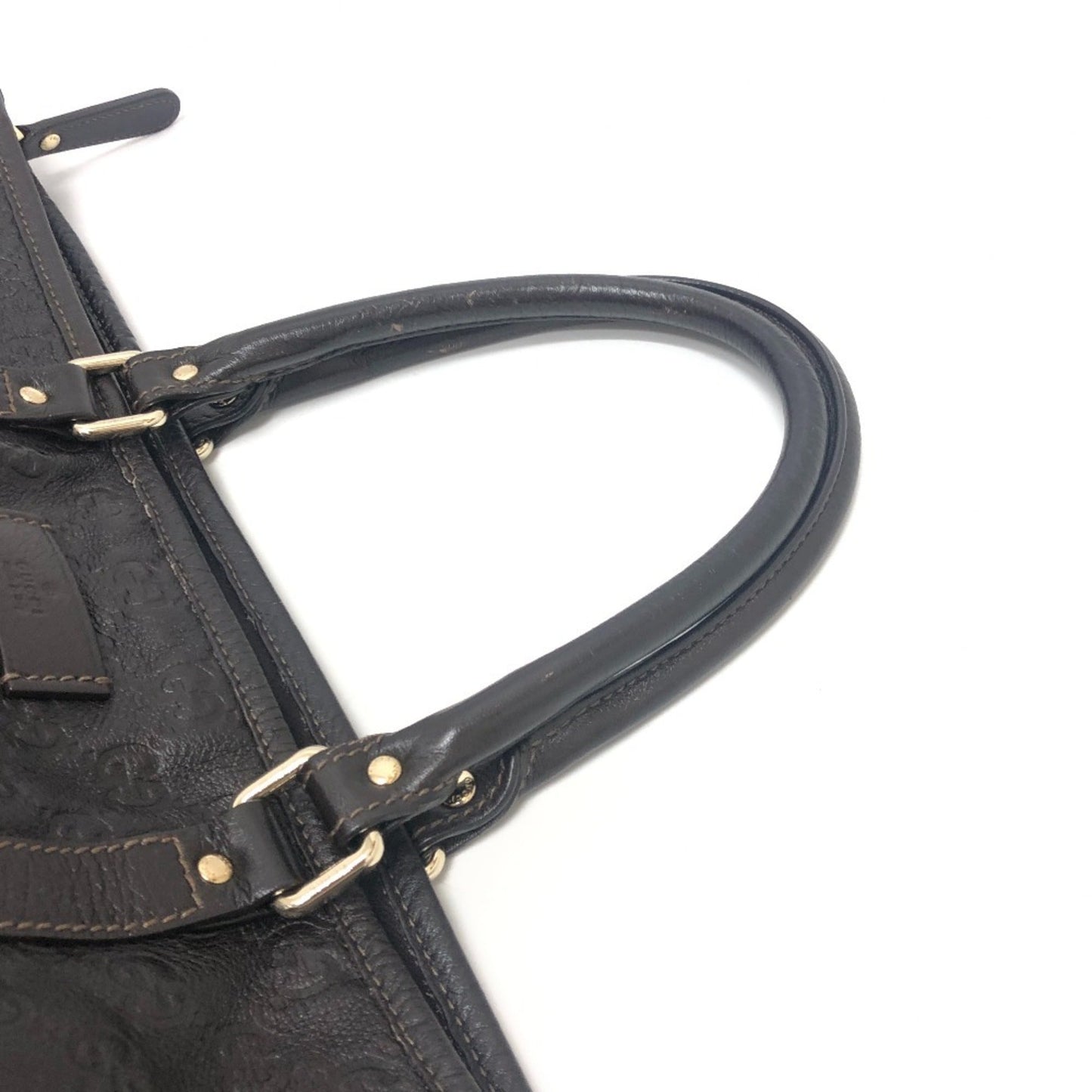 Gucci Brown Leather Handbag Tote Bag ( )