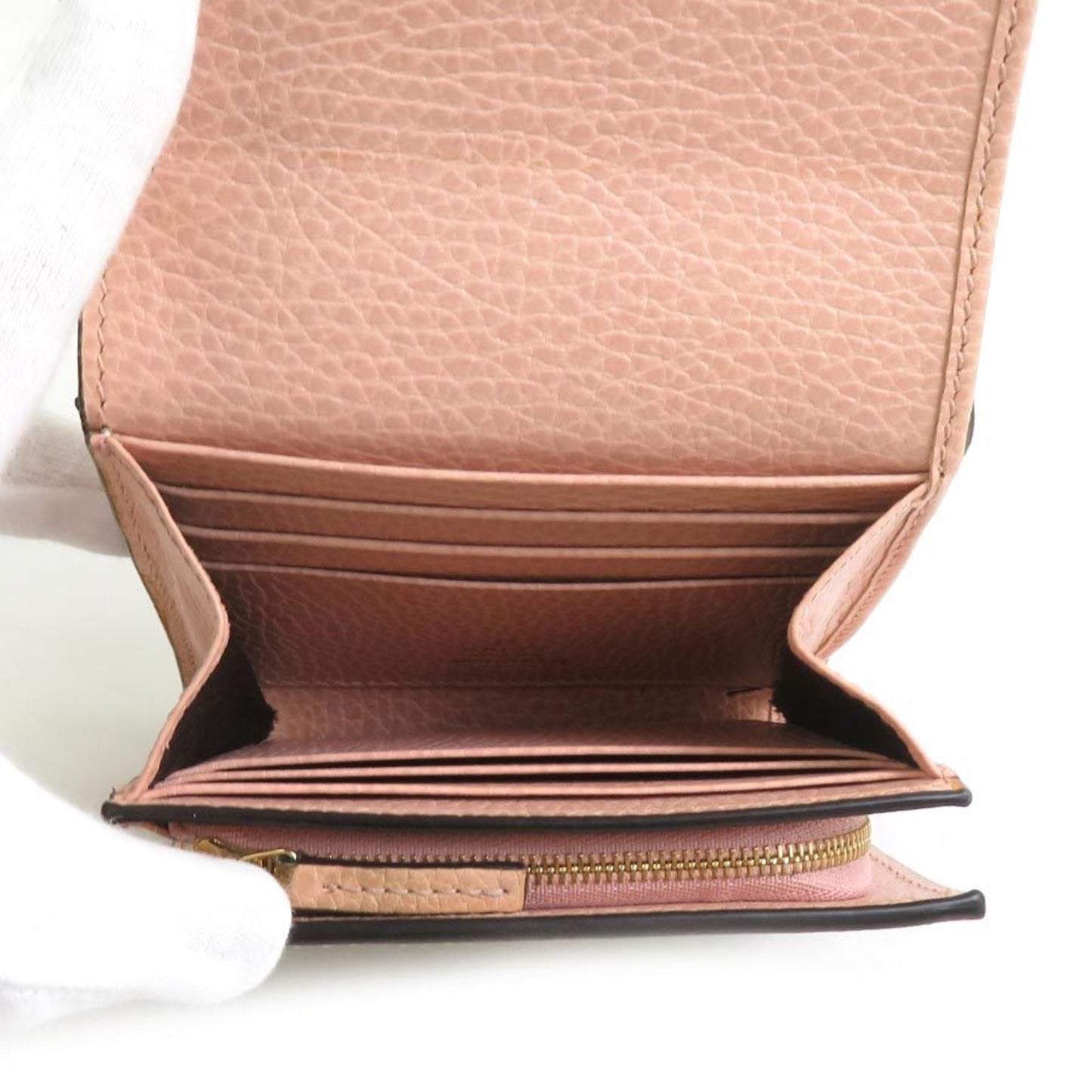 Gucci Beige Pink Leather Wallet (Bi-Fold) ( )