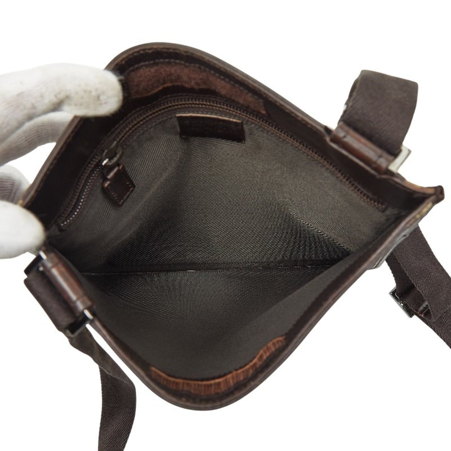 Gucci Beige Brown Pvc Leather Shoulder Bag ( )