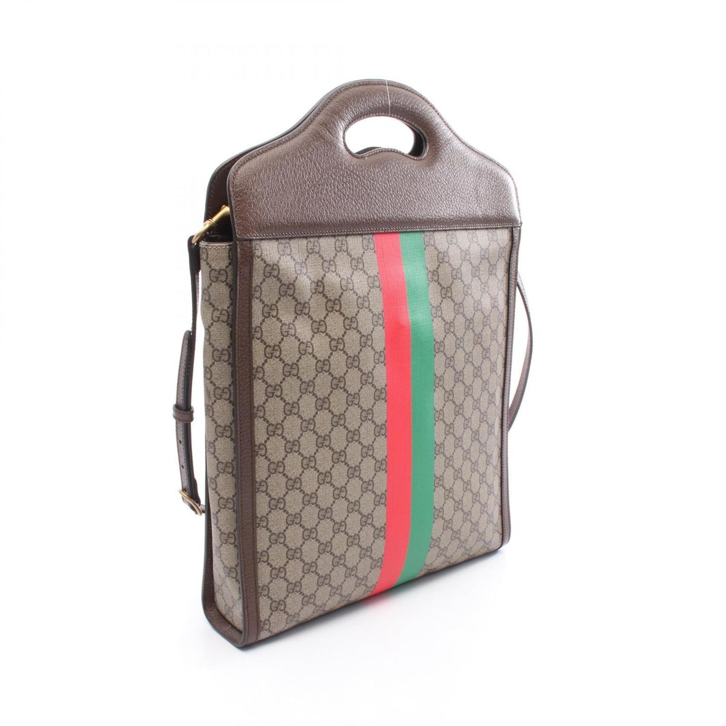 Gucci Beige Brown Multi-Color Gg Supreme Leather Handbag Tote Bag ( )