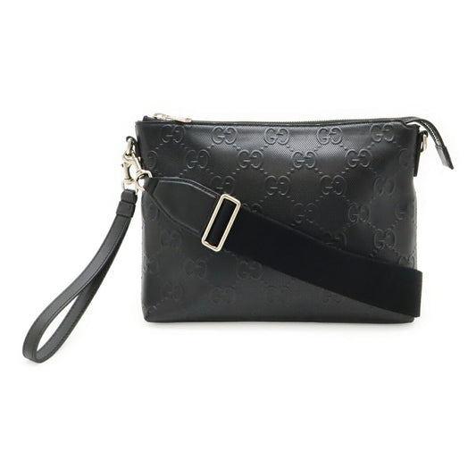 Gucci Black Leather Clutch Bag Shoulder Bag ( )