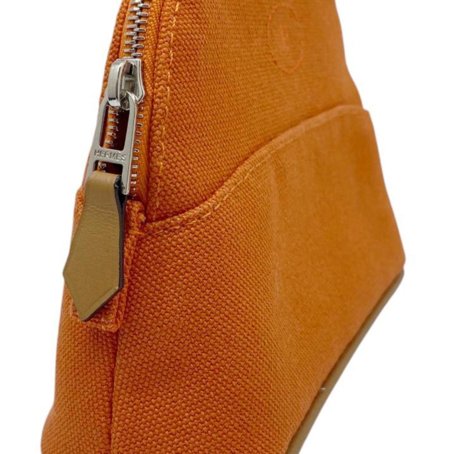 Hermes Orange Canvas Pouch ( )