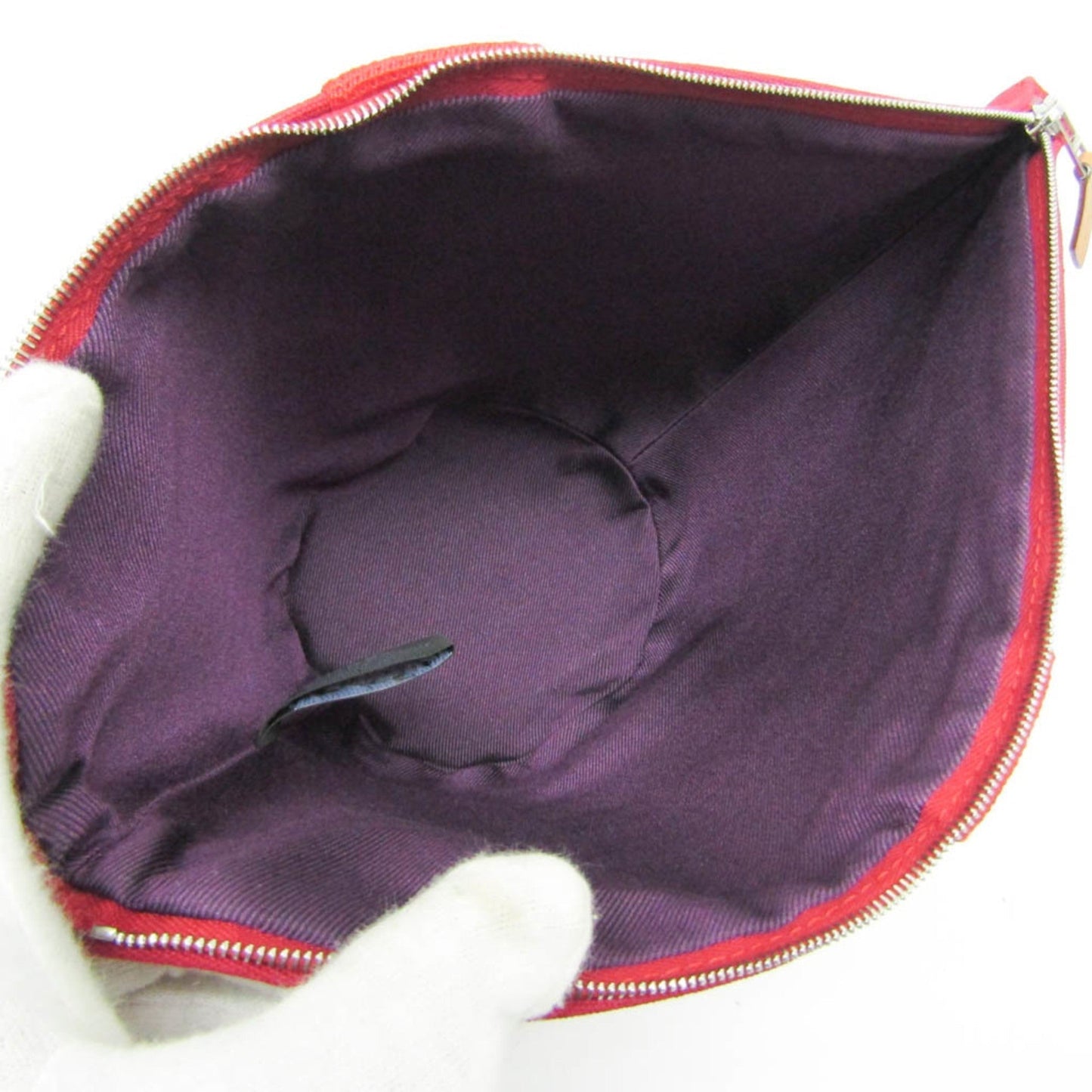 Hermes Prune Rouge Vif Cotton Pouch ( )