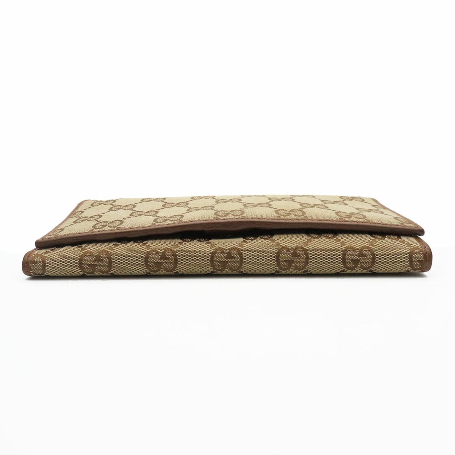 Gucci Brown Gg Canvas Leather Long Wallet (Bi-Fold) ( )