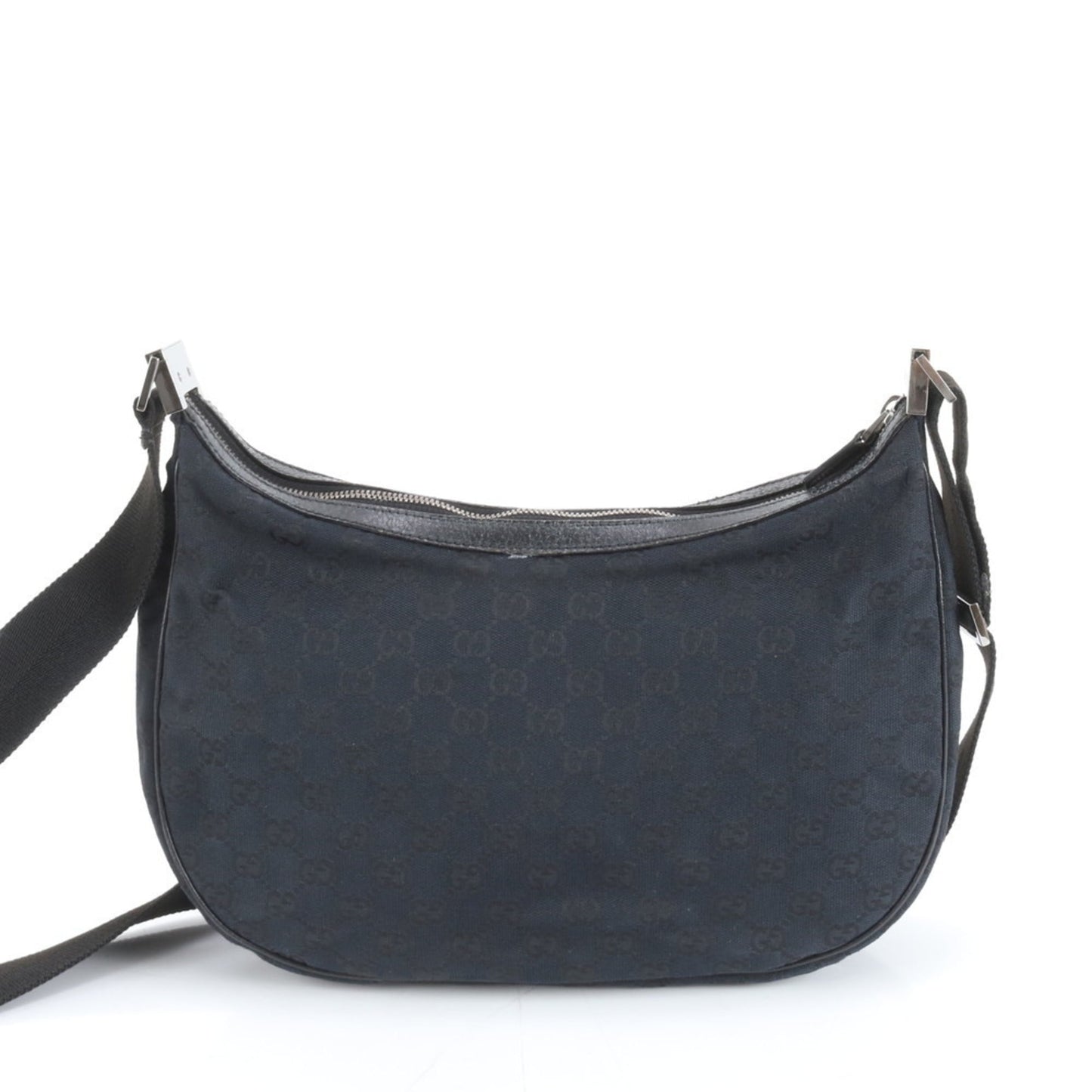 Gucci Black Leather Canvas Shoulder Bag ( )