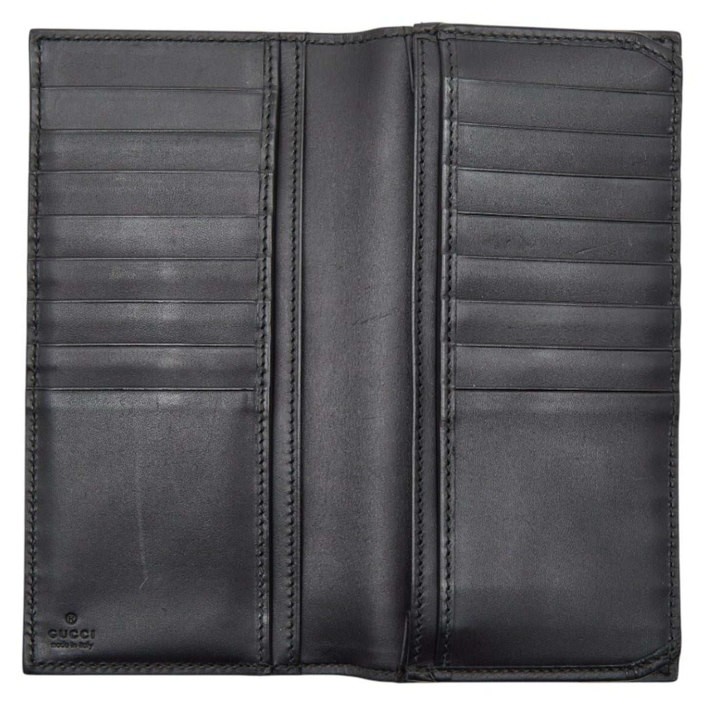Gucci Black Blue Yellow Leather Long Wallet (Bi-Fold) ( )