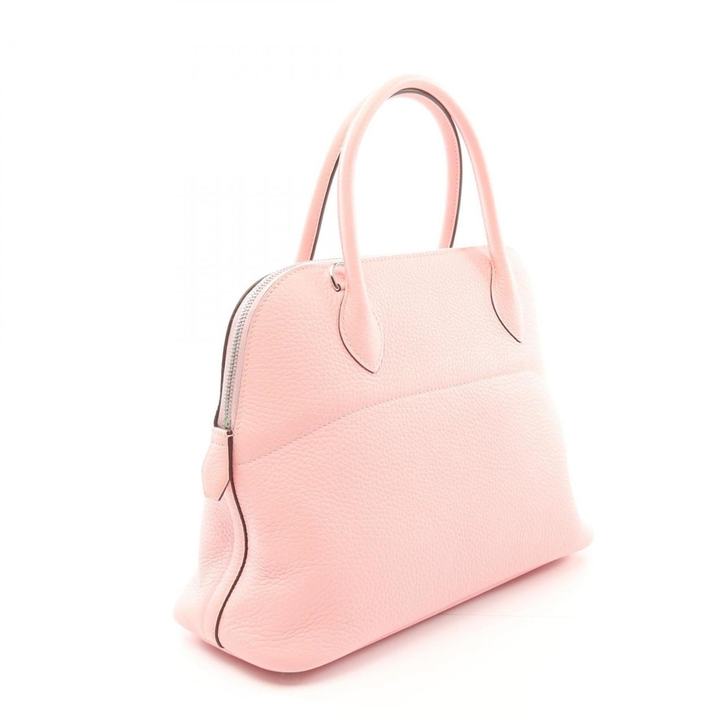 Hermes Pink Rose Sakura White Taurillon Clemence Leather Handbag ( )