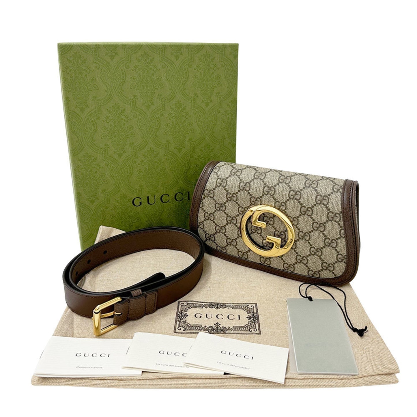 Gucci Beige Brown Gg Supreme Canvas Sling Bag ( )