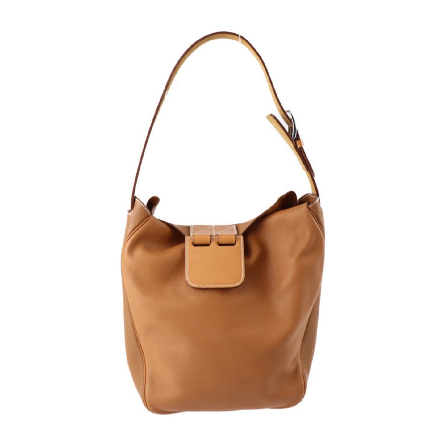 Hermes Brown Gold Taurillon Clemence Leather Swift Leather Handbag Shoulder Bag Tote Bag ( )