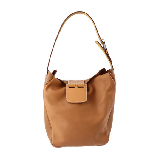 Hermes Brown Gold Taurillon Clemence Leather Swift Leather Handbag Shoulder Bag Tote Bag ( )