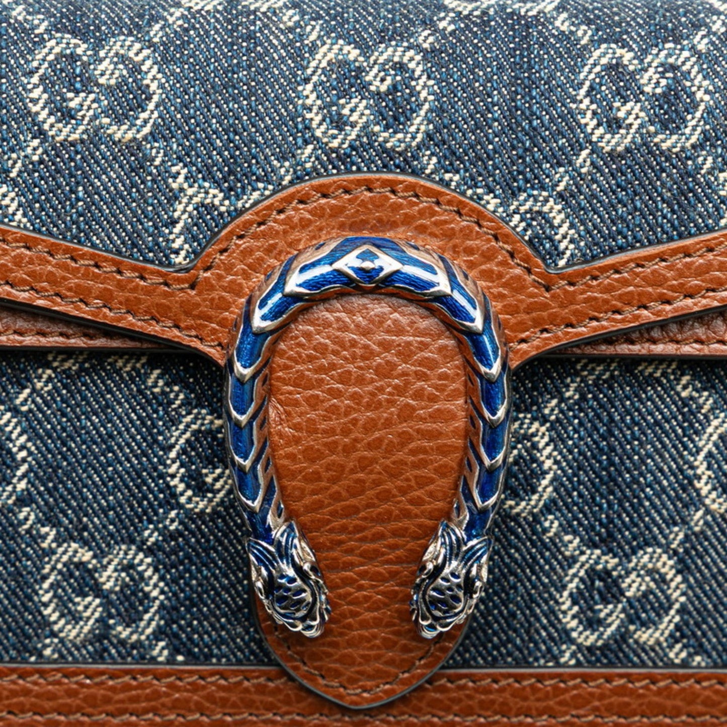 Gucci Brown Denim Leather Shoulder Bag ( )