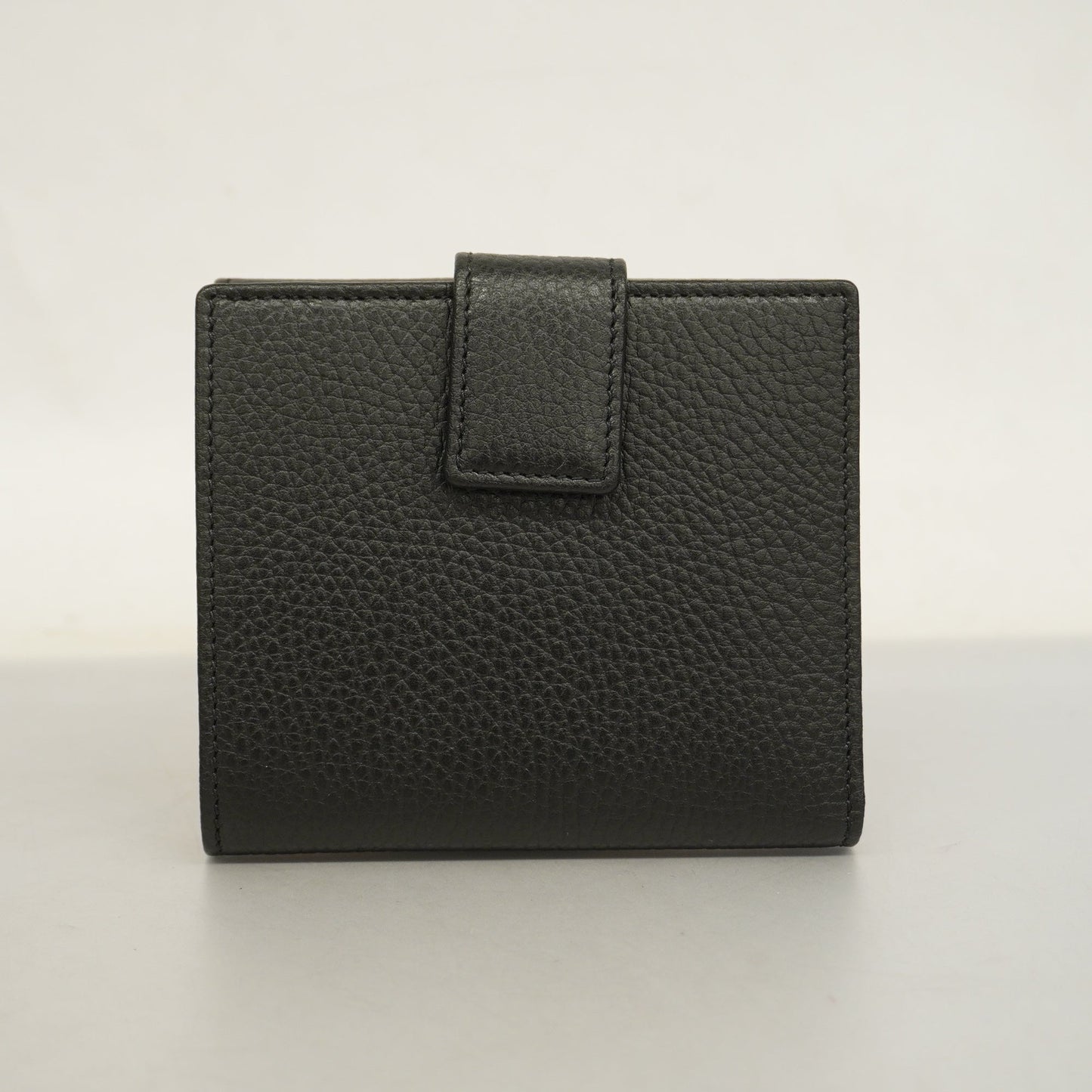 GUCCI Auth  GG Marmont Gold Hardware 456122 Women's Leather Wallet Black