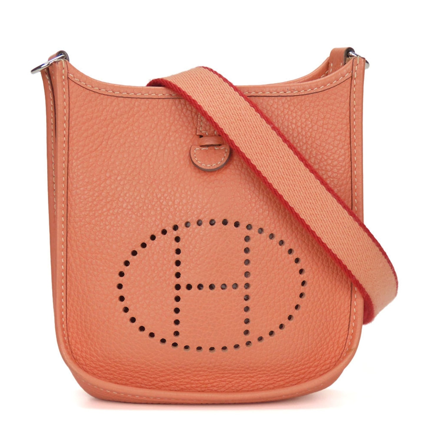 Hermes Red Color Salmon Pink Togo Leather Shoulder Bag ( )