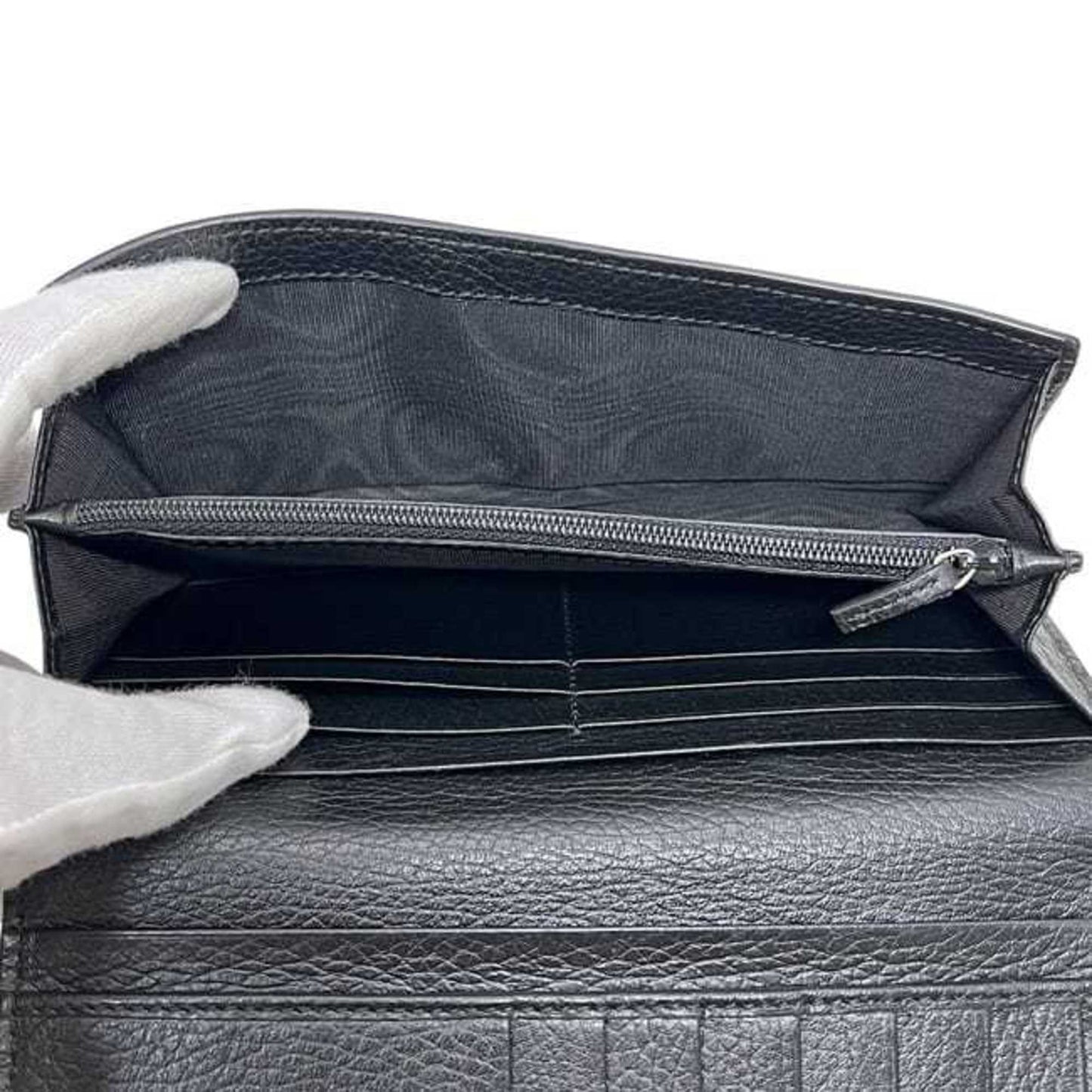 Gucci Black Leather Long Wallet (Bi-Fold) ( )
