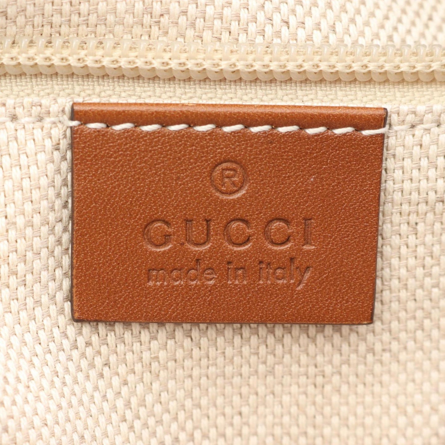 Gucci Beige Brown Canvas Leather Shoulder Bag ( )