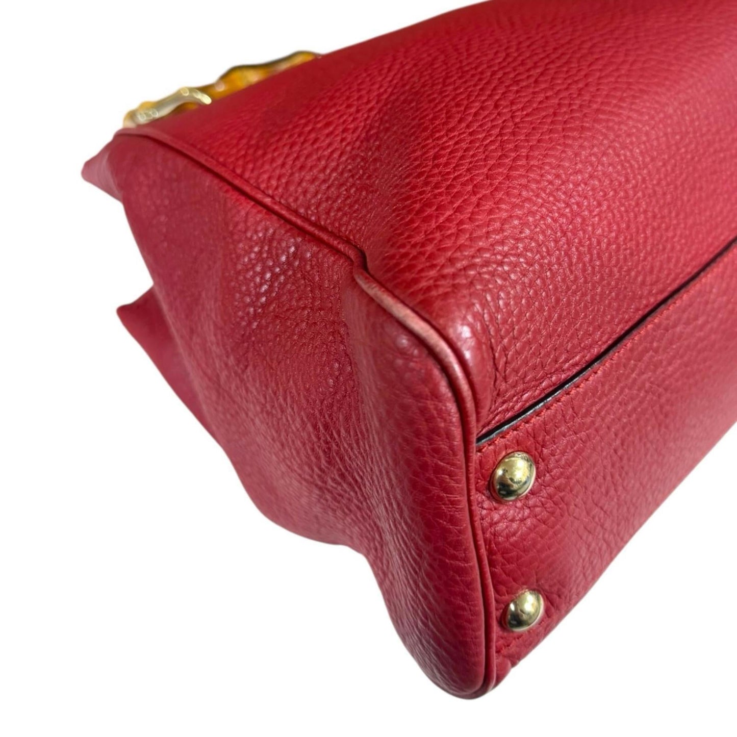 Gucci Red Color Bamboo Shoulder Bag ( )