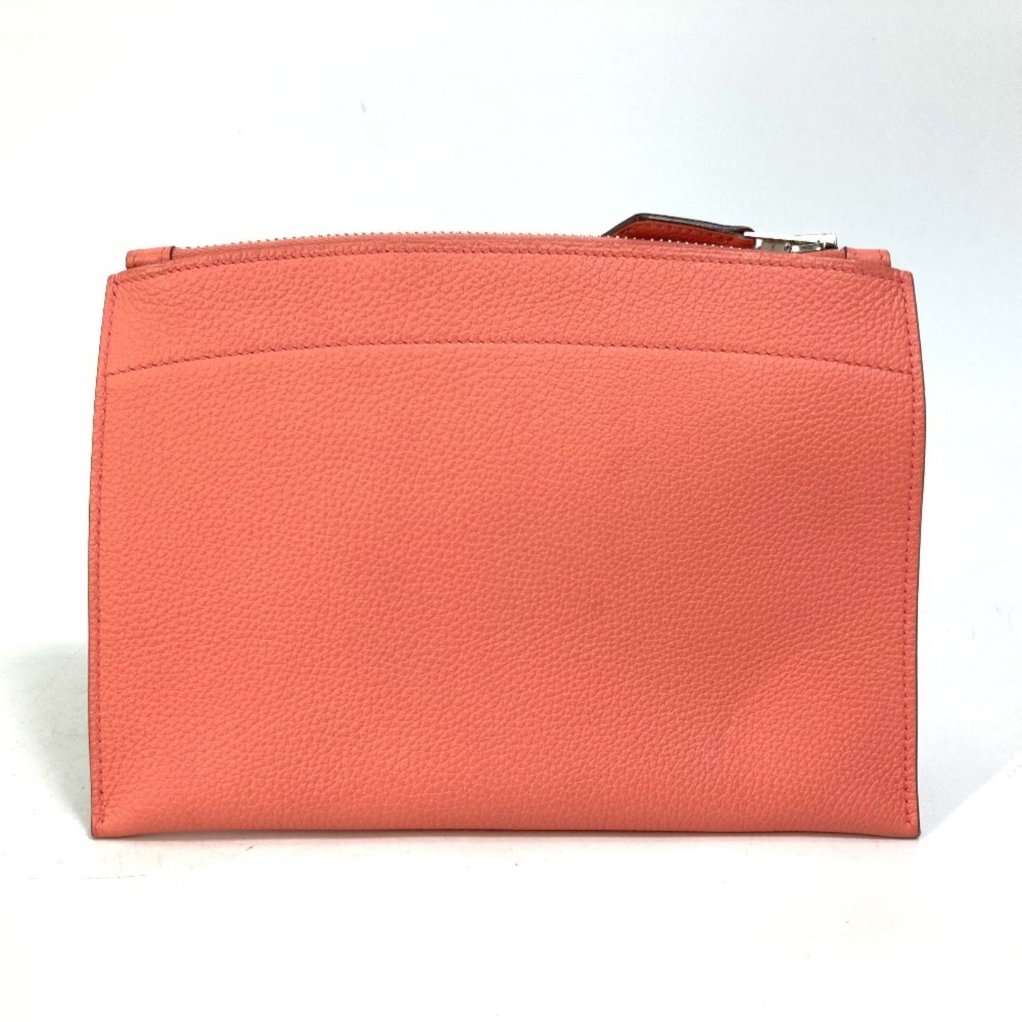 Hermes Pink Togo Leather Clutch Bag Pouch ( )