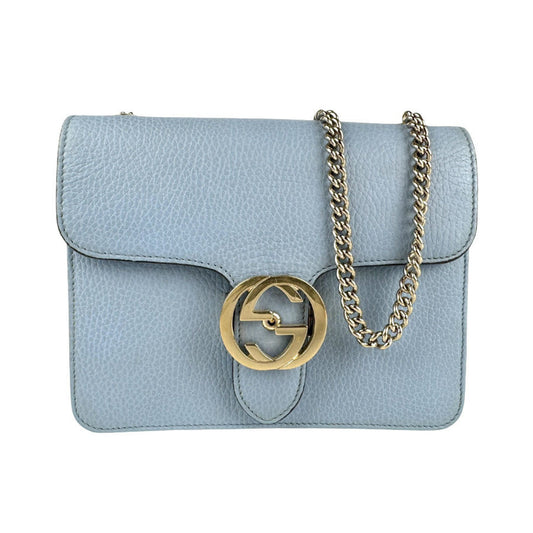 Gucci Light Blue Leather Shoulder Bag ( )
