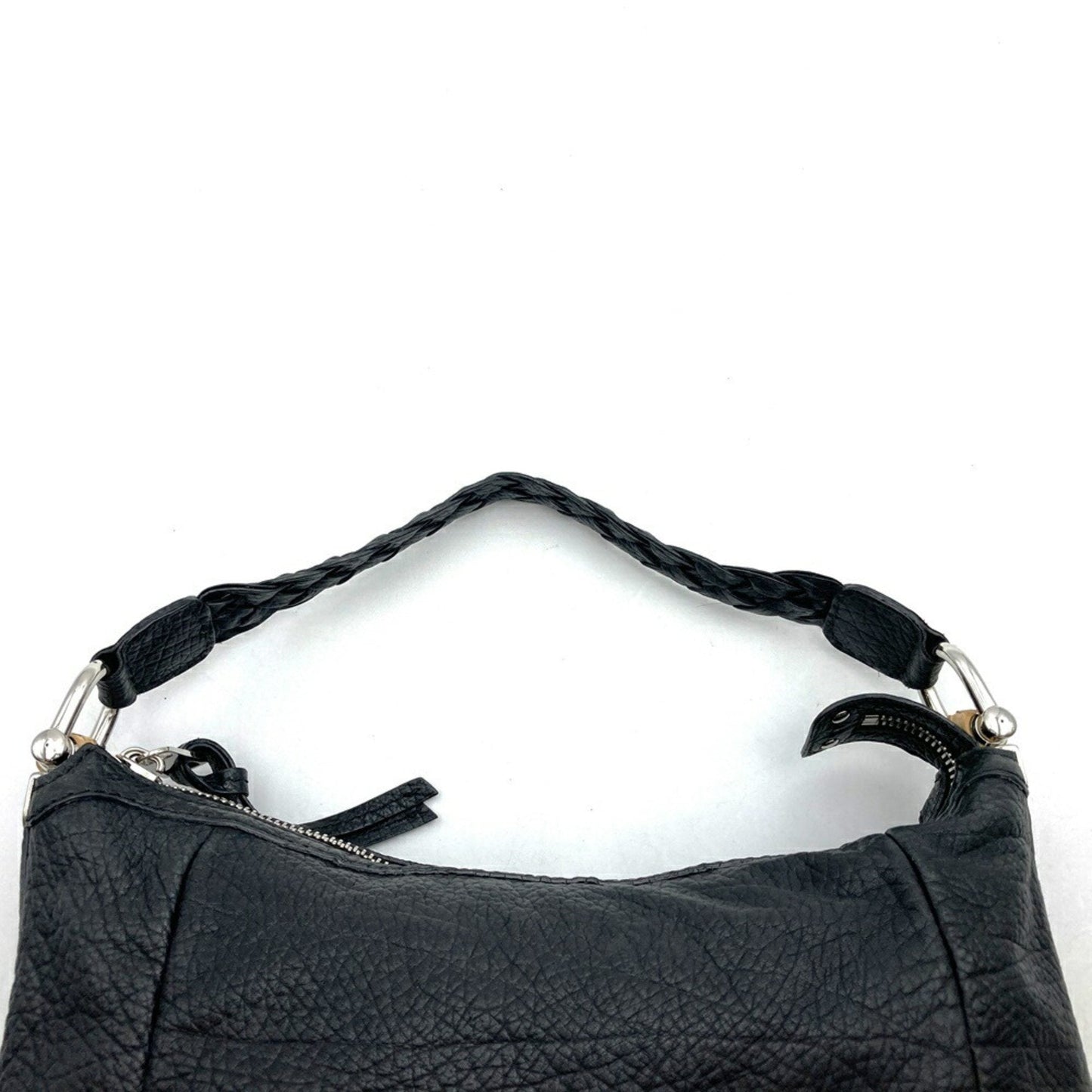 Gucci Black Bamboo Leather Handbag Shoulder Bag ( )