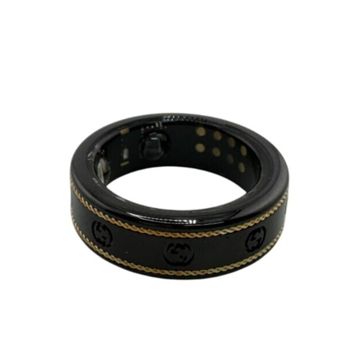 Gucci Gold Black Titanium Band Ring ( )