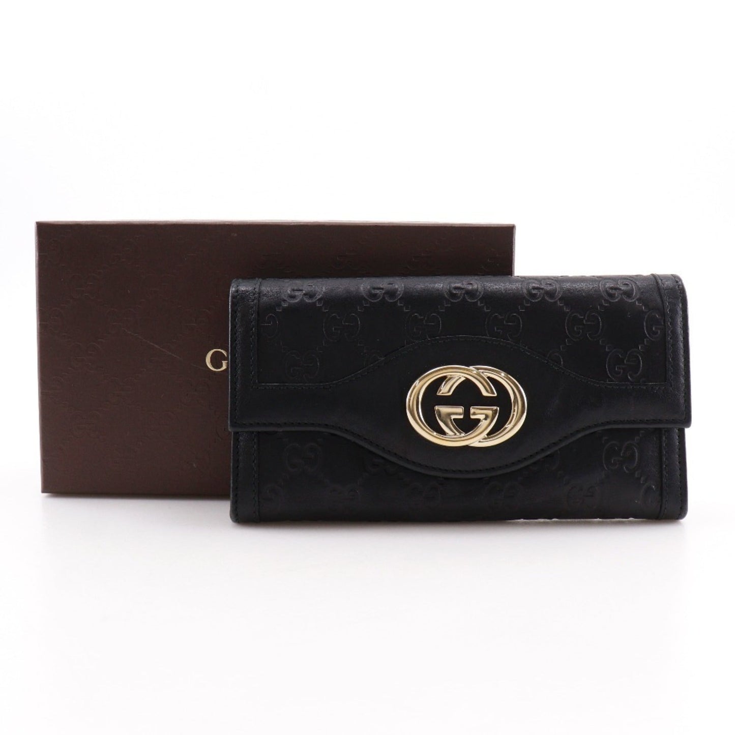 Gucci Black Leather Long Wallet (Bi-Fold) ( )