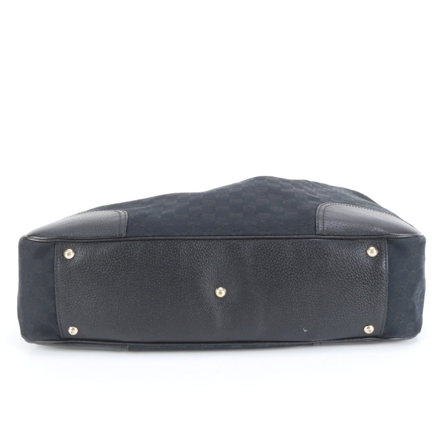 Gucci Black Leather Canvas Tote Bag ( )