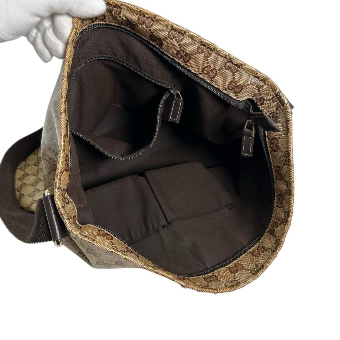Gucci Brown Coated Canvas Pvc Shoulder Bag ( )
